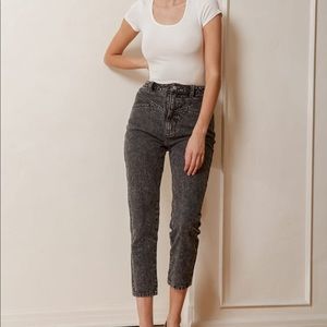 Lulus Precision Washed Black High Rise Cropped